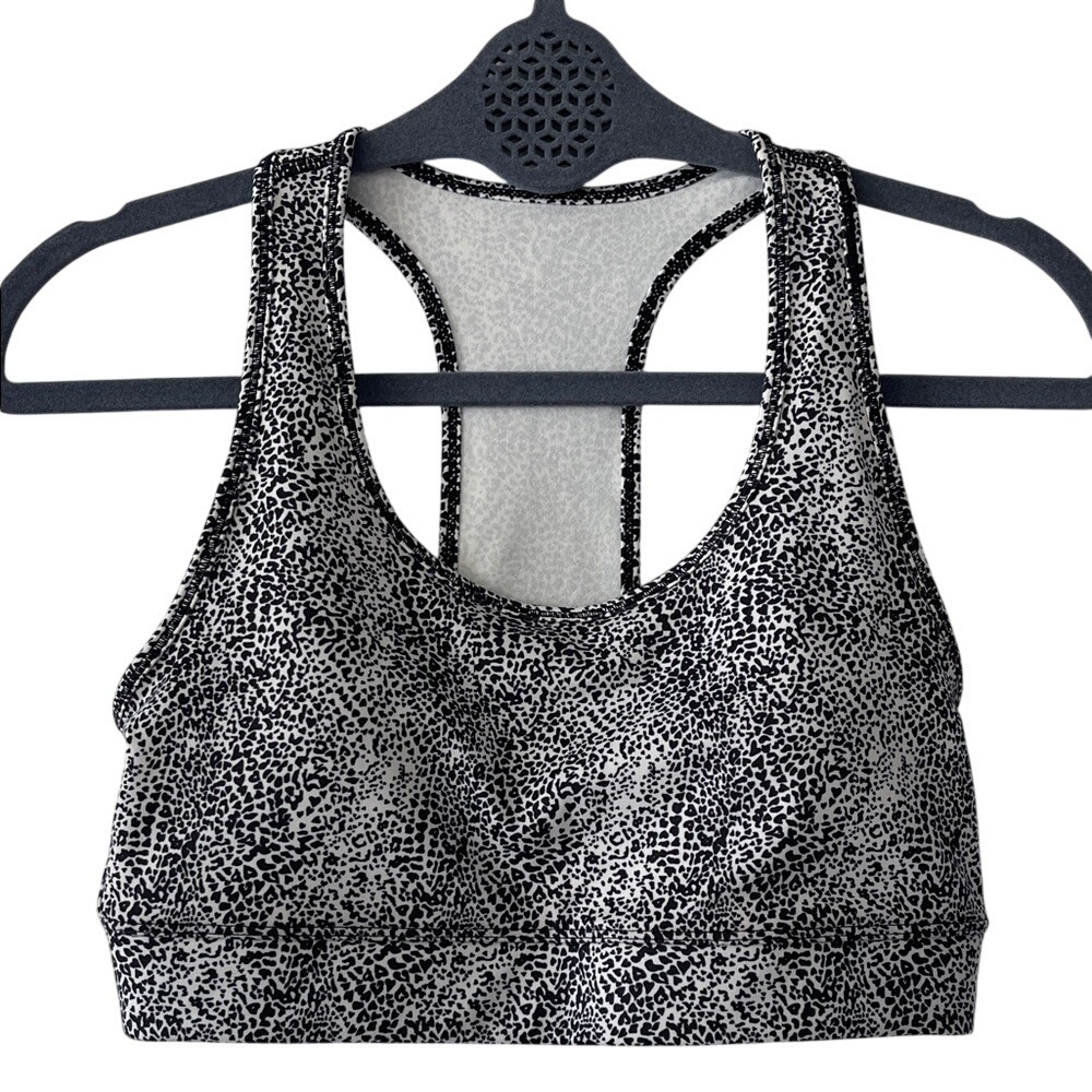 Gap Fit‎ Women's Black Cheetah T Back Sports Bra Small